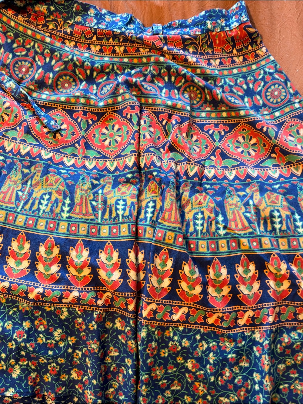 Boho Indian Skirt in Navy & Multicolor